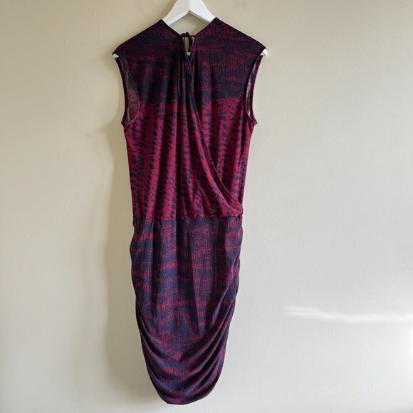 BCBGMaxAzria Lavinia Sleeveless Bodycon‎ Dress Womens Size M Ruched Lightweight - Picture 2 of 6